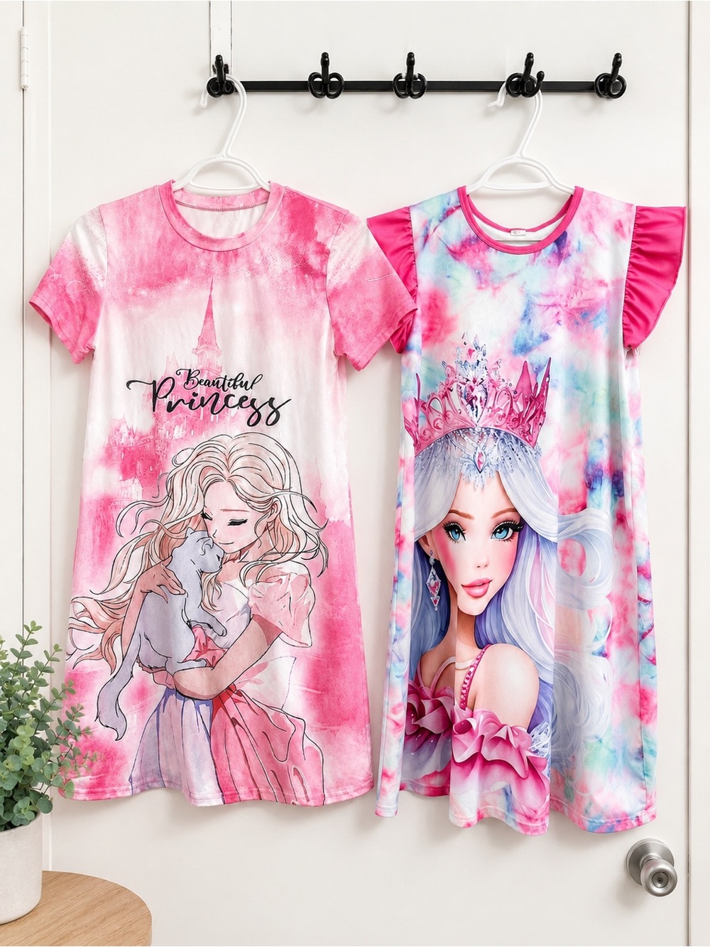 Girls Princess Nightgowns Set of 2, 11-12 Year